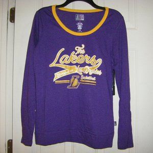 LA Lakers Long Sleeve Top Swarovski Crystals NBA 4 Her Women's Size Large